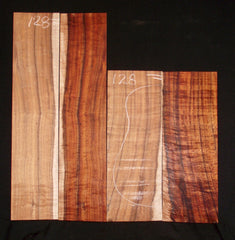 AAA Curly Koa Jumbo guitar set #128